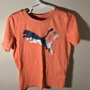 Puma Kids Orange Tee with Graphic Logo